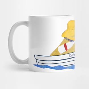 Nautical Preppy Yellow Lab Aboard The Salty Dog Mug